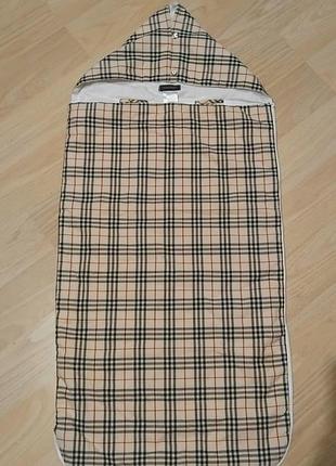 Детский демисезонный спальный мешок-кокон burberry, 6-9 месяцев,рост 68-74