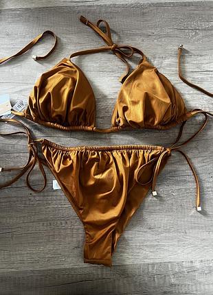 Купальник бікіні calzedonia shiny satin zara бренд victoria