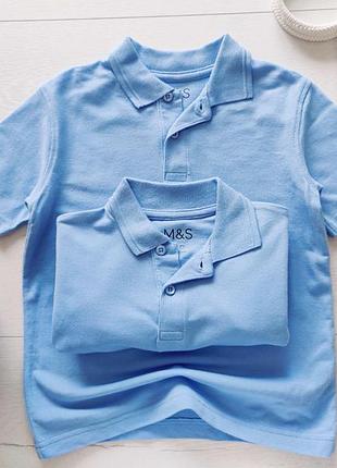 4,5 років, зріст 104,110 блакитне поло з коротким рукавом для хлопчика  marks&spencer (марк спенсер)  артикул 28159