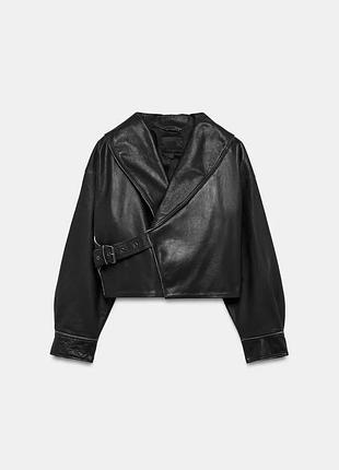 Куртка жіноча чорна шкіряна zara new