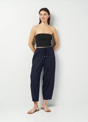 Женские свободные укороченные брюки-баллоны zara. размер xs-s.