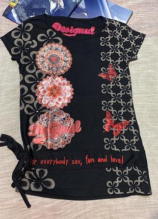 Desigual отличная блузка с невероятной декорацией крутого бренда (испания) хлопок