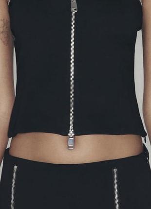 Жіночий кроп-топ-бюстьє без бретелей, новий,чорний, zara, розмір м, розмір