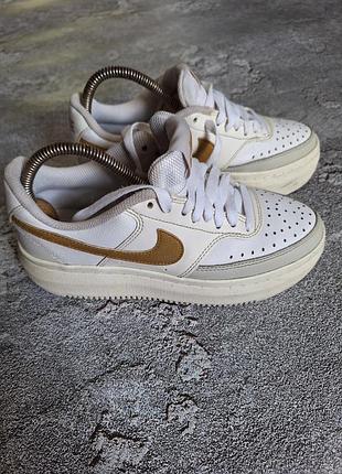Женские кроссовки nike court vision alta white gold (dz5394-100)