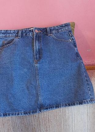 Джинсовая мини-юбка primark (denim co) - размер s / m (eur 38) - состояние новой