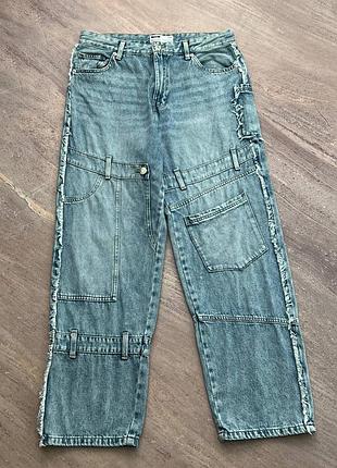 Bershka cargo jeans light blue y2k карго джинси 33 m