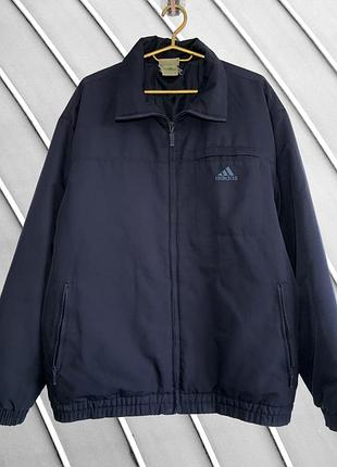 Мужская демисезонная куртка adidas l xl 50 52 адидас адидас винтажная черная куртка с утеплителем вышитый логотип анорак 52