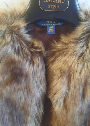 Жилетка polo ralph lauren с меха 98 см для девочки 3 рнышкажилет