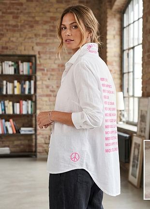 Премиальная хлопковая рубашка lieblingsstück с принтом на спине (de 38 / m-xl)