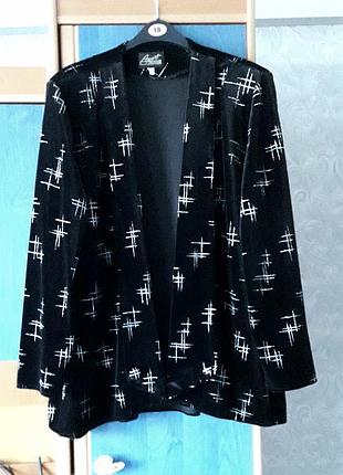 Тонкий стрейчевий велюровий кардиган, 54-56, apart fashion