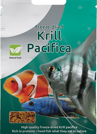 Корм sf freeze dried krill pacifica 5 gram (a3040030) сублімований криль для риб