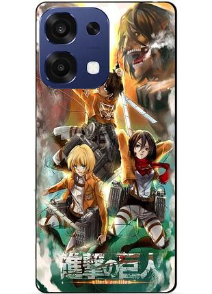 Чехол силиконовый бампер для oppo a6 pro с рисунком атака на титанов attack on titan