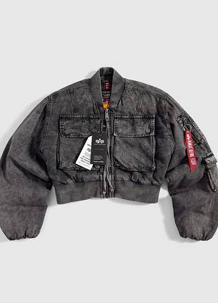 Alpha industries stone washed укорочений оверсайз бомбер