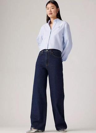 Нові жіночі джинси levi's ribcage wide leg в глубоком темно-синем відтінку  ( dark wash или shaded view) 36/32 usa 🇺🇸