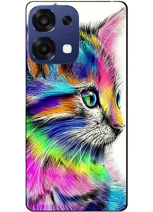 Чехол силиконовый бампер для oppo a6 pro с рисунком акварельный кот