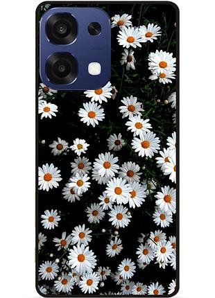 Силиконовый чехол бампер для oppo a6 pro с рисунком цветы ромашки