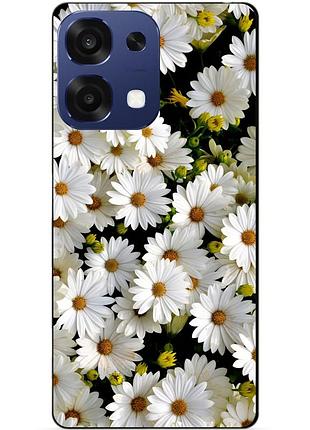 Чехол силиконовый бампер для oppo a6 pro с рисунком ромашки цветы