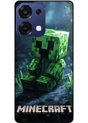 Чехол силиконовый бампер для oppo a6 pro стив minecraft крипер майнкрафт