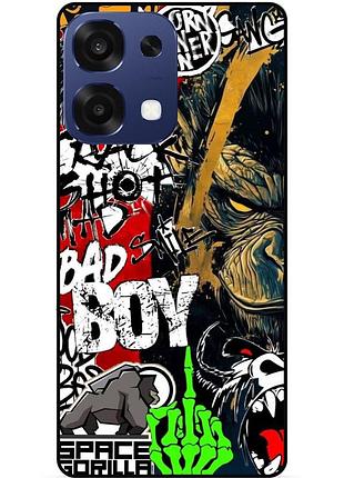 Силіконовий чохол бампер для oppo a6 pro з малюнком bad boy gorilla
