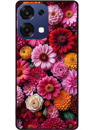 Силиконовый чехол бампер для oppo a6 pro с рисунком цветы герберы цинии