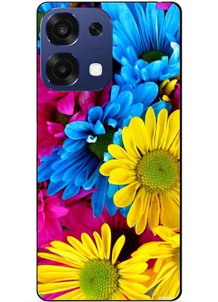 Чехол силиконовый бампер для oppo a6 pro с рисунком хризантемы цветы