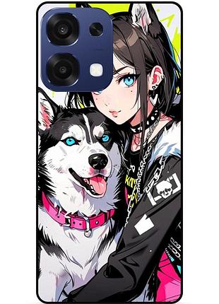 Силіконовий бампер чохол для oppo a6 pro з малюнком хаскі аніме