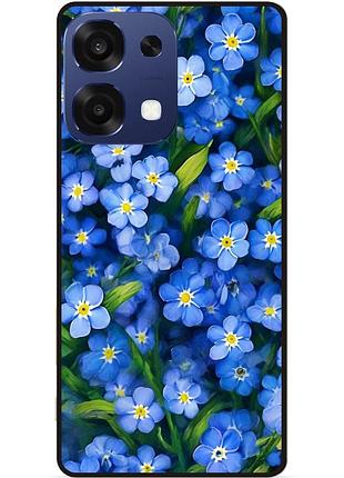 Силиконовый чехол бампер для oppo a6 pro с рисунком цветы незабудки