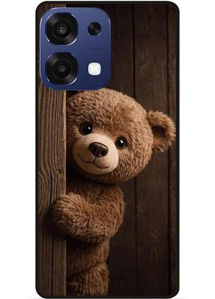 Силиконовый чехол бампер для oppo a6 pro с рисунком мишка плюшевый