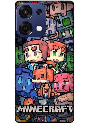 Чехол силиконовый бампер для oppo a6 pro игра minecraft майнкрафт