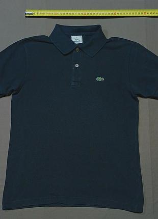 Плечі 37 см lacoste size 14 yrs  чорне поло 100% cotton