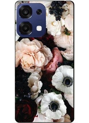 Чехол силиконовый бампер для oppo a6 pro с рисунком маки цветы