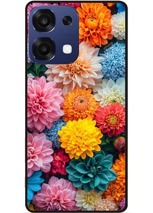 Силиконовый чехол бампер для oppo a6 pro с рисунком цветы георгины