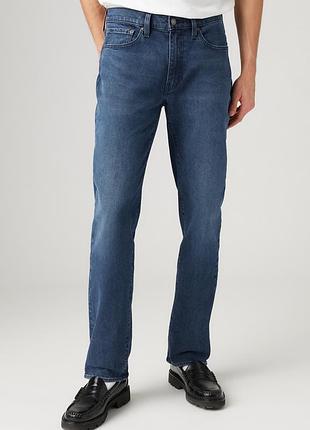 Мужские джинсы levi's premium 514 straight 005141816 - темно-синие, классический прямой крой, мягкий джинс. оригинал.