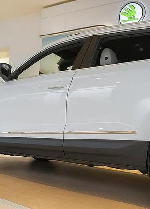 Молдинг дверей (нерж) для skoda karoq 2018- рр