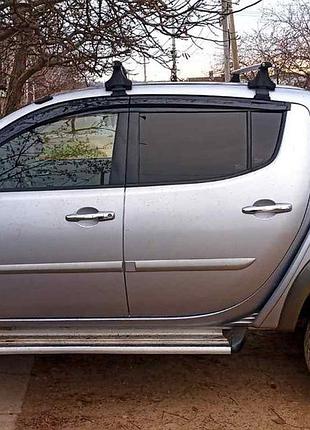 Ветровики на окна (4 шт., sunplex sport) для mitsubishi l200 2006-2015 гг