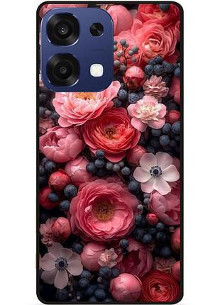 Силіконовий чохол бампер для oppo a6 pro з малюнком квіти рожеві піони
