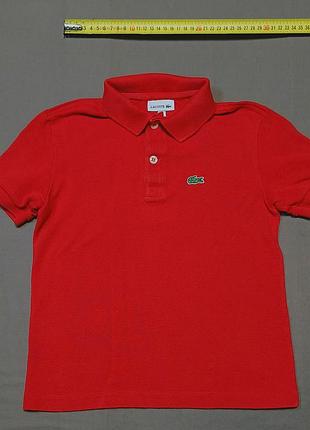 Плечі 33 см lacoste size 8  128 см  червоне поло 100% cotton
