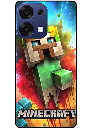 Чехол силиконовый бампер для oppo a6 pro с рисунком майнкрафт minecraft