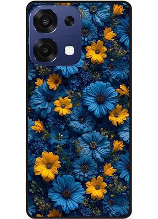 Силиконовый чехол бампер для oppo a6 pro с рисунком цветы астры герберы