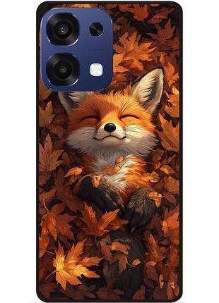 Силіконовий чохол бампер для oppo a6 pro з малюнком лисичка в листьях
