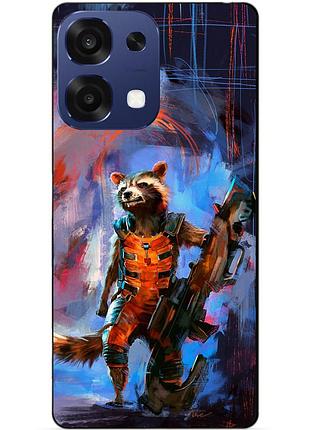 Силіконовий чохол бампер для oppo a6 pro з малюнком єнот ракета старжі галактики