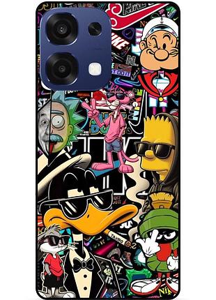 Чехол силиконовый бампер для oppo a6 pro daffy duck bart simpson