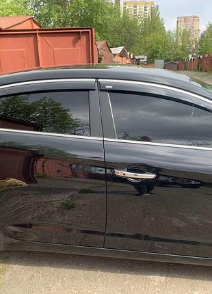 Вітровики з хромованим молдингом (4 шт, niken) для hyundai elantra (ad) 2015-2020 рр