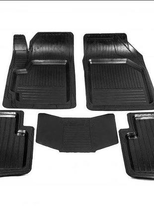 Резиновые коврики с бортиком (5 шт, polytep) для chevrolet aveo t300 2011-2020 гг