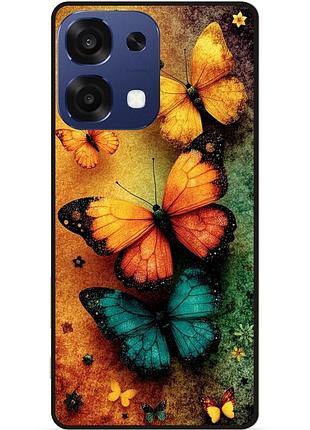 Силиконовый бампер чехол для oppo a6 pro с картинкой бабочки мотыльки
