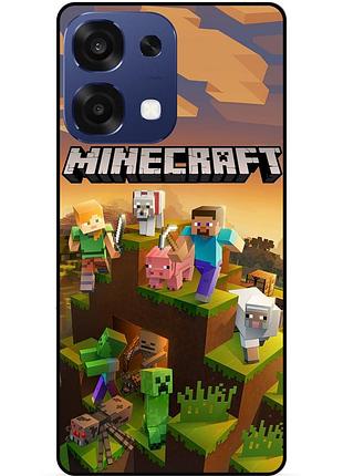 Силіконовий чохол бампер для oppo a6 pro з малюнком minecraft майнкрафт