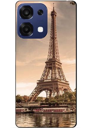 Силіконовий чохол бампер для oppo a6 pro з малюнком ейфелева вежа франція париж