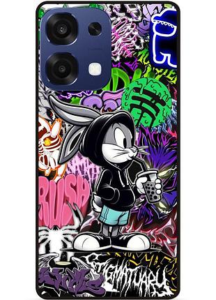 Чехол силиконовый бампер для oppo a6 pro с рисунком малий вухань bugs bunny