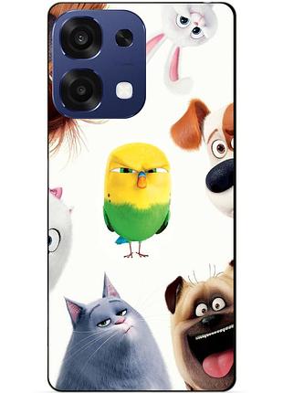 Чехол силиконовый бампер для oppo a6 pro с рисунком тайная жизнь домашних животных