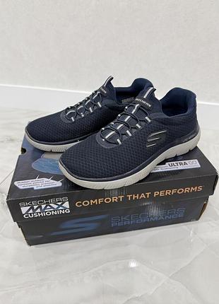Чоловічі темно-сині кросівки skechers